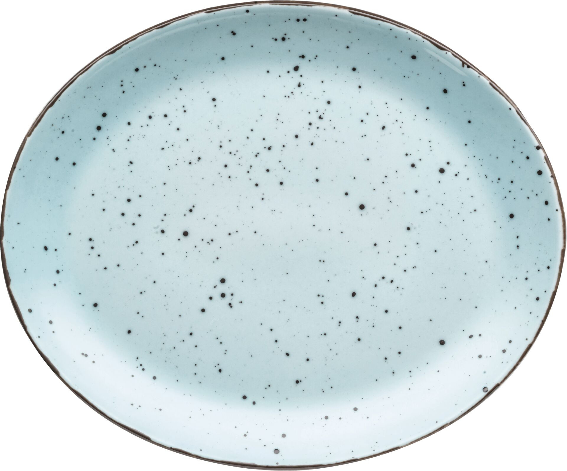 Platte flach oval "Granja" aqua 30,5 x 25,5 cm
